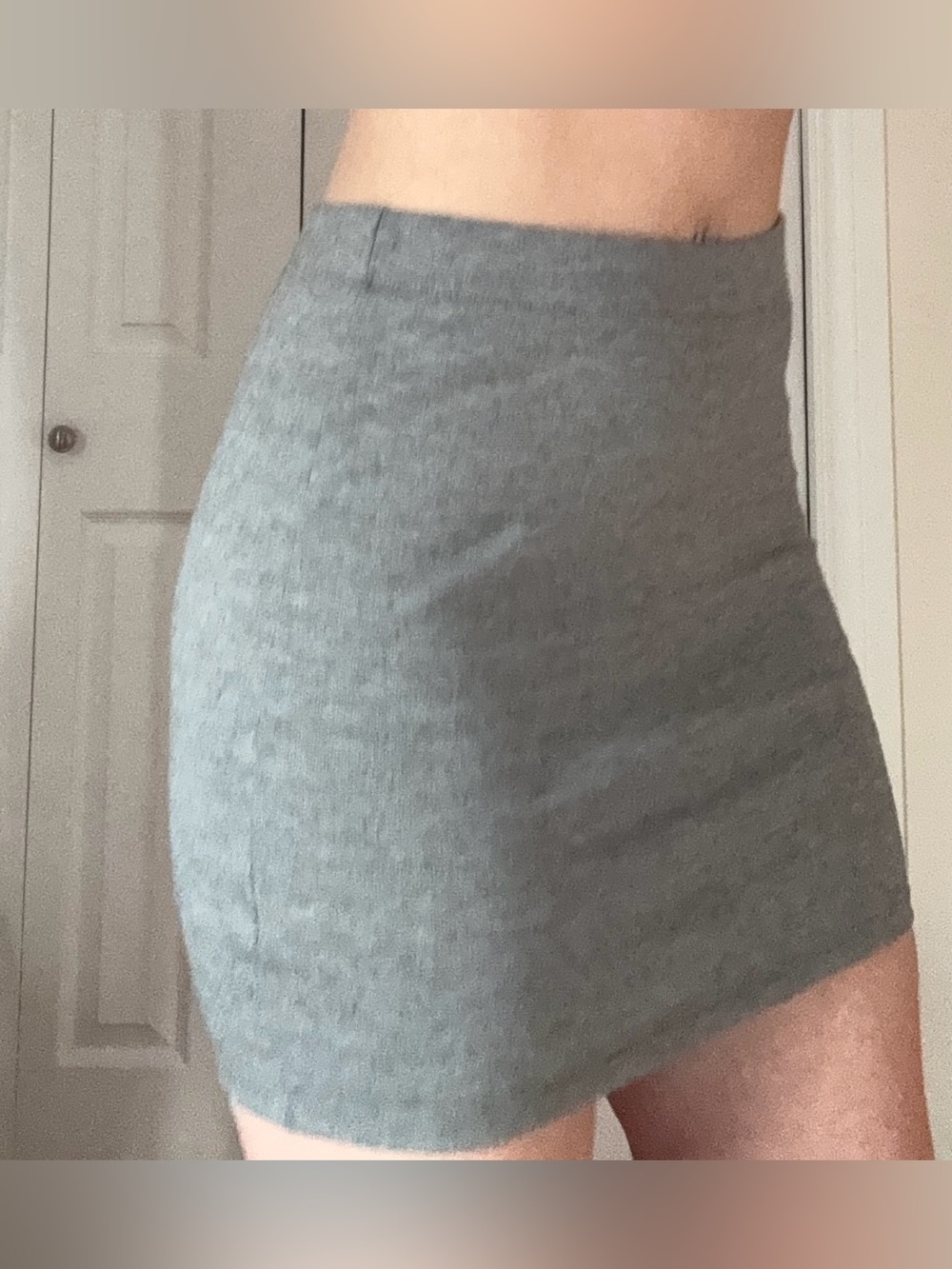 Streetwear Society Gray Ribbed Mini Skirt